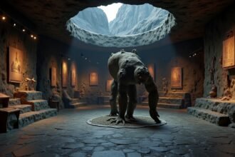 Troll szobor a Troll Múzeumban Tromsöban, norvég legendák világában.