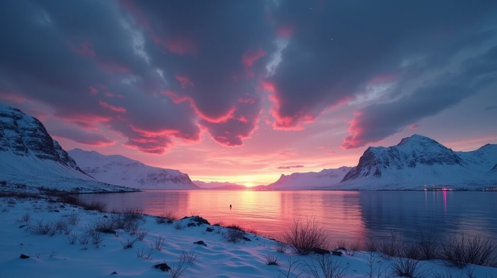 Tromsø éjféli nap és sarki éjszaka varázsa a fjordon