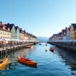 Brosundet csatorna Ålesund városában kajakkal