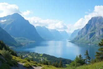 A Sunnmøre-alpok lenyűgöző fjordjának panorámája
