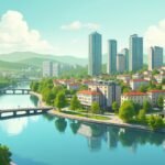 Oslo város panorámája zöld terek és fenntartható építészet