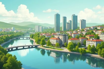 Oslo város panorámája zöld terek és fenntartható építészet