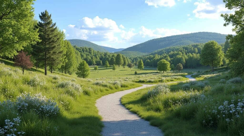 Rogaland Arborétum zöld táj Sandnesben