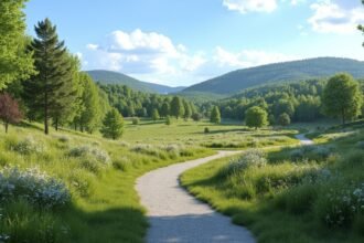 Rogaland Arborétum zöld táj Sandnesben