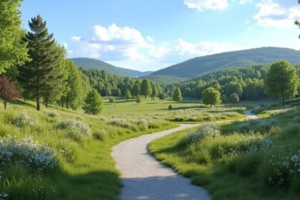 Rogaland Arborétum zöld táj Sandnesben