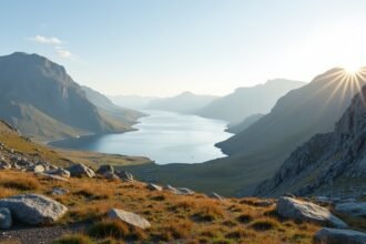 Panoráma a Lysebotn fjordról Norvégiában, a Kjeragbolten túra közelében.