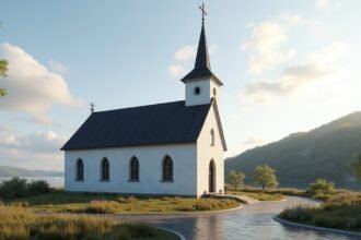 A Sandnes Templom gyönyörű építészete Norvégiában