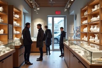 Látogatás a Figgjo porcelánboltban, Sandnes városában.