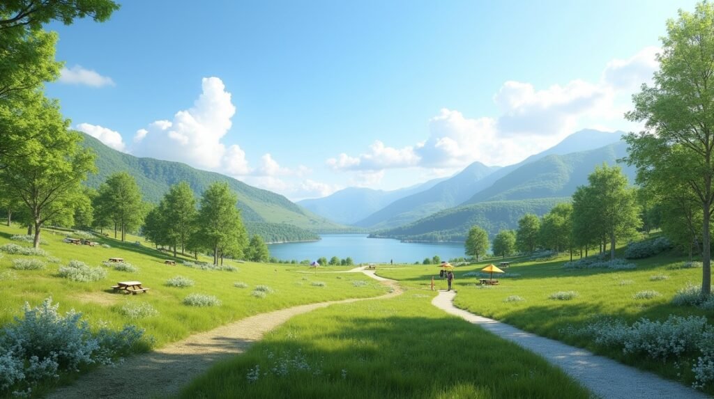 A gyönyörű Melsheia rekreációs terület Sandnesben, Norvégiában.