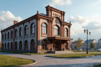 A KinoKino régi mozi épülete Sandnesben, Norvégiában.