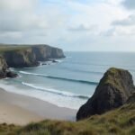 Jæren tengerparti táj, sziklák és homokos part, Norvégia