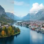 Évszakok Sandnesban: virágzó tavasz, nyári hegyek, őszi színek