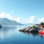 Røvær sziget és halászfalu festői tája Norvégiában