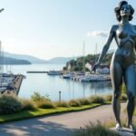 Marilyn Monroe szobor Haugesund tengerparti sétánál