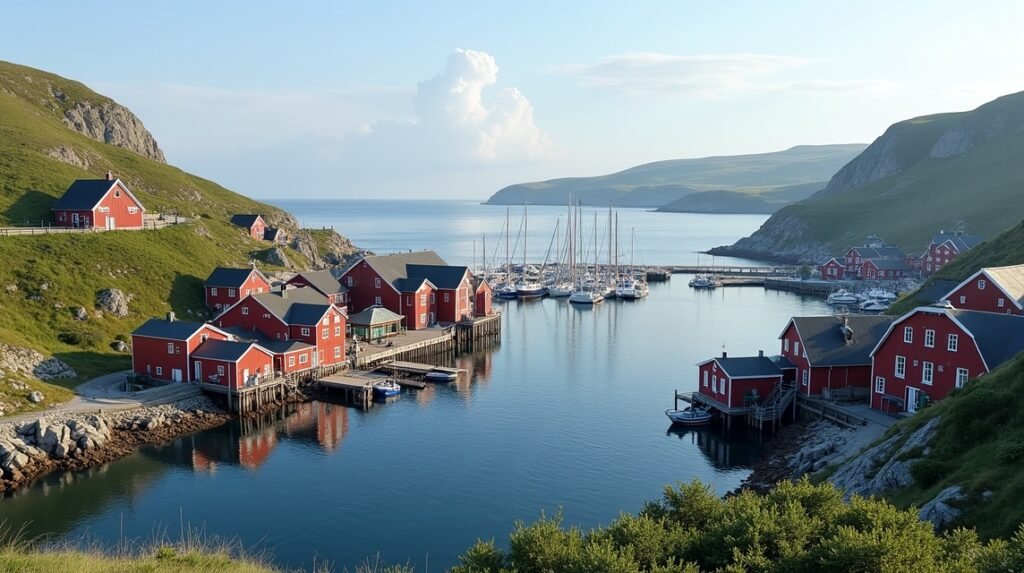 Festői halászfalvak a Karmøy partvidékén Norvégiában.