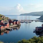 Festői halászfalvak a Karmøy partvidékén Norvégiában.