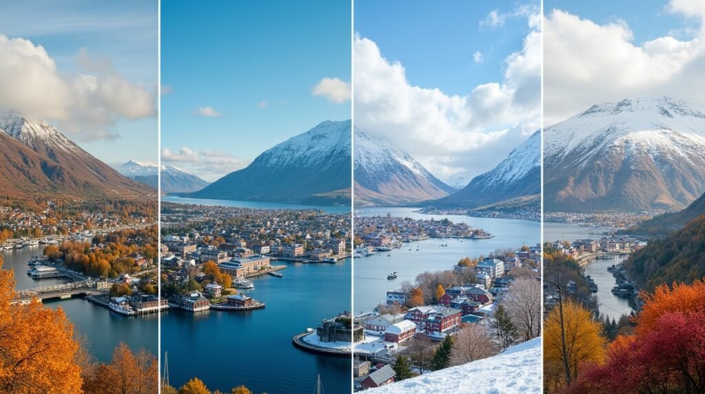 Haugesund látkép különböző évszakokban