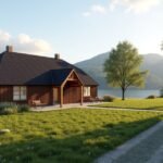 Tønsberg környezetében álló modern ház gyönyörű tájjal