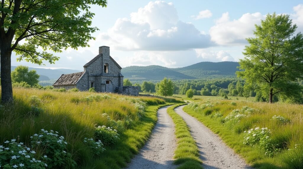 Tønsberg természet és Grevestien ösvény, régi épület és dombok