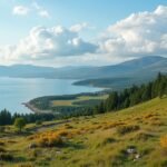 Két túrázó a Jeløya-félsziget festői táján Norvégiában.