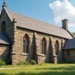 Moss templomának építészeti részletei csodás zöld környezetben