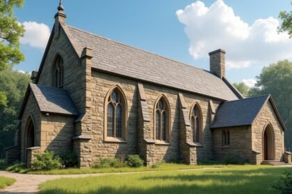 Moss templomának építészeti részletei csodás zöld környezetben