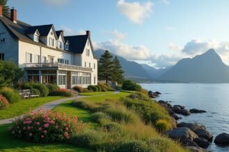 Refsnes Gods történelmi hotel Mosson, tengerparti panorámával