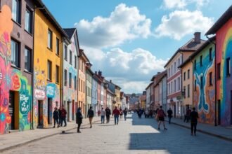 Bodø belvárosának színes muráljai és street art alkotásai