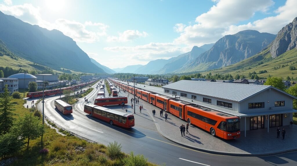 Bodø közlekedési csomópont, Nordland vasút végállomás, Észak-Norvégia