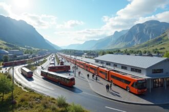 Bodø közlekedési csomópont, Nordland vasút végállomás, Észak-Norvégia