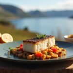 Friss tőkehal helyi zöldségekkel Bodøban