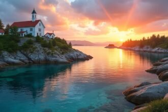 Naplemente Merdø szigetén Arendal közelében