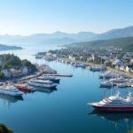 Arendal Gjestehavn festői kikötő Norvégiában, vitorlásokkal és tágas fjordokkal.