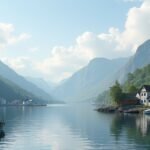 A festői Nidelva folyó torkolata és Hisøy szigete