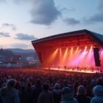 Élő koncert a Gregers zenei színpadon varázslatos estben.