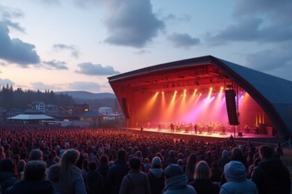 Élő koncert a Gregers zenei színpadon varázslatos estben.
