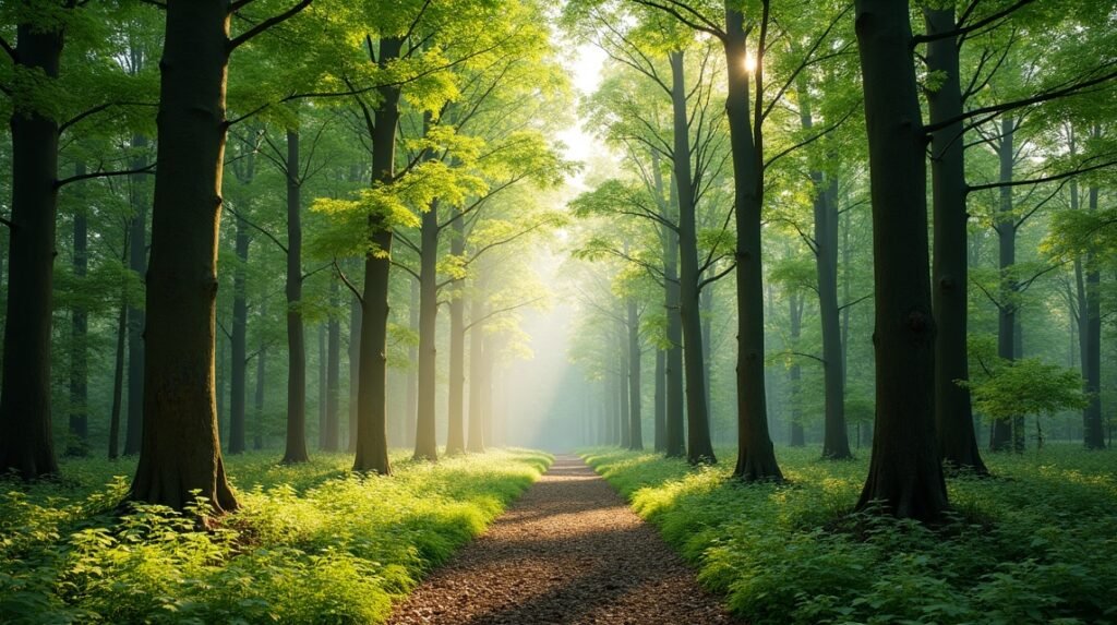 Bøkeskogen bükkfaerdőjének zöld ösvényei Norvégiában