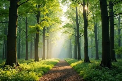 Bøkeskogen bükkfaerdőjének zöld ösvényei Norvégiában