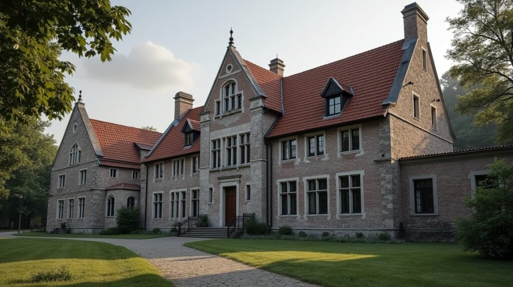 A Szent György Kórház épülete Bergenben, Norvégiában.