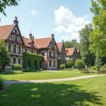 Fritzøehus park lenyűgöző épületei és zöld területei Larvikban