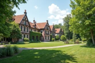 Fritzøehus park lenyűgöző épületei és zöld területei Larvikban