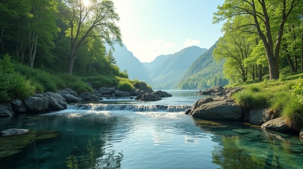 Larvik víz forrása, természetes ásványvíz Norvégiában.