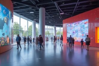 Látogatók a Bergen VilVite tudományos központjában interaktív kiállításon.