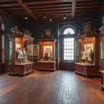 A Halden Történeti Gyűjtemény kiállítóterme, történelmi figurákkal.