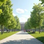 Busterudparken zöldellő sétányai Halden városában