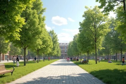 Busterudparken zöldellő sétányai Halden városában