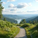 Gyönyörű kilátás a Halden környékéről az Olavsleden ösvényen.