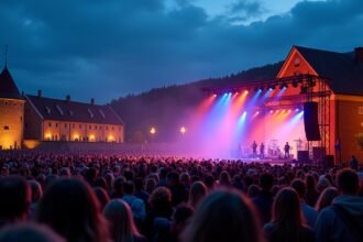 Közös éneklés Haldenben az Allsang på Grensen eseményen.