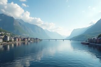 Bergen, norvég fjordok, hegyi panoráma, történelmi kikötők