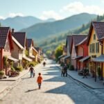 Miniatűr házak egy varázslatos makettvárosban Lillehammerben.